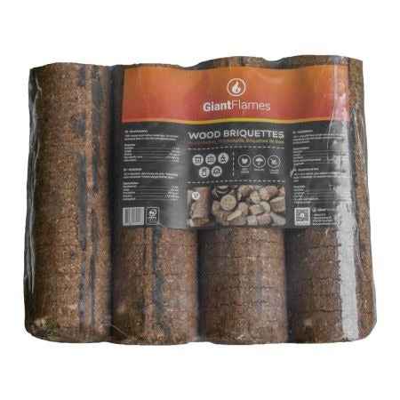 Runde Naturholzbriketts halbe Palette 456 kg – 95 Packungen à 4,8 kg, PEFC